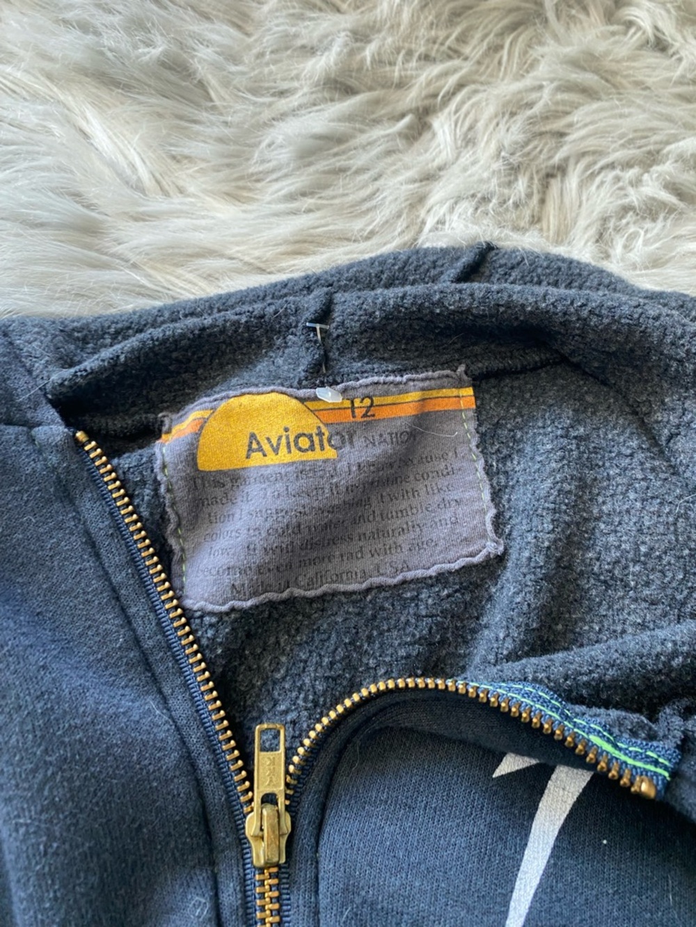 Aviator Nation Kids Navy Lightning Zip Hoodie - Picture 3 of 4
